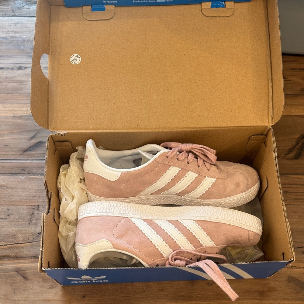 Adidas Gazelle Blush Pink Trainers with White Accents